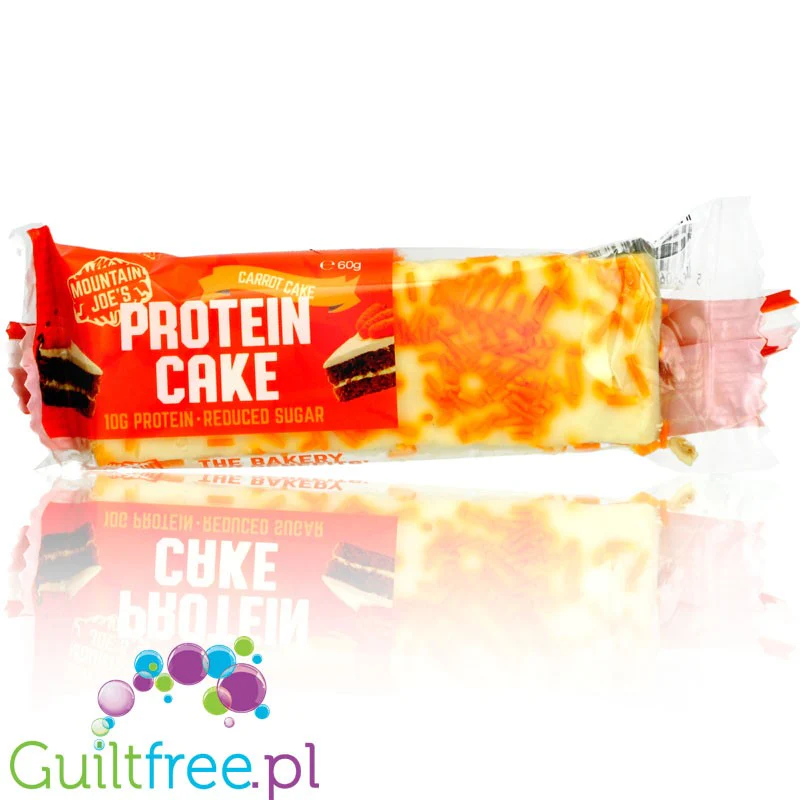 Mountain Joe's Protein Cake Carrot Cake - proteinowe ciastko z kremem waniliowym białą czekoladą i posypką pomarańczową - Image 3
