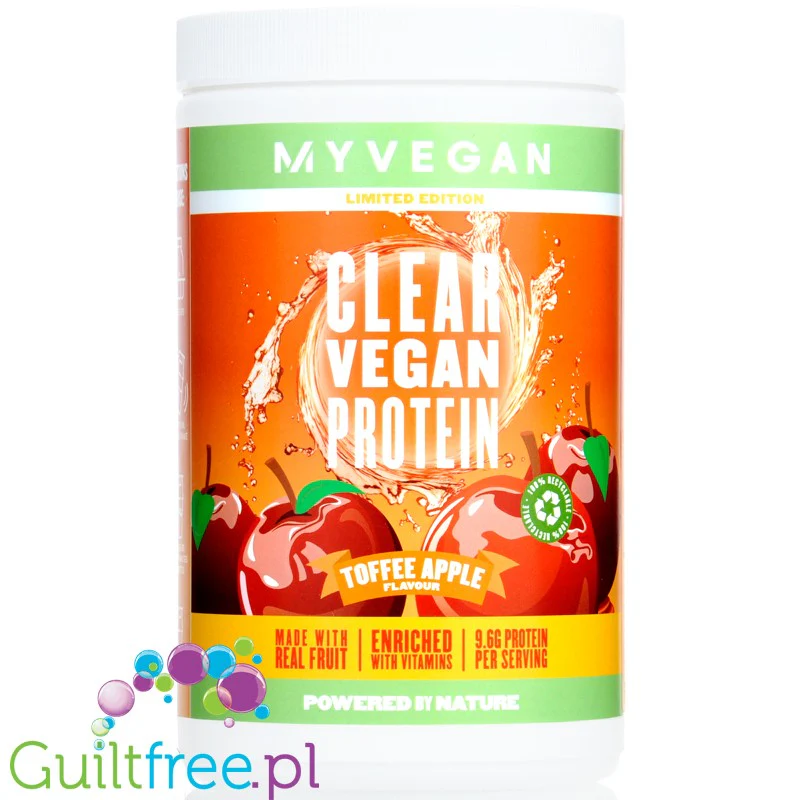 MyProtein Clear Vegan Protein Toffee Apple - wegański klarowny, ultra lekki hydrolizat, 20g białka w 114kcal