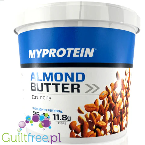 MyProtein czyste Masło Migdałowe Crunchy bez cukru i soli 1 KG