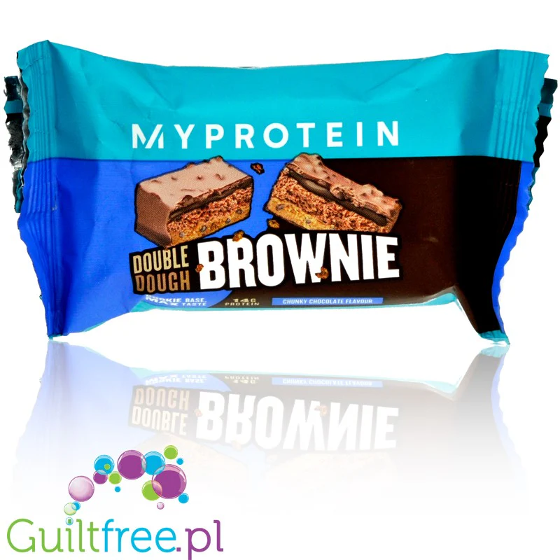 MyProtein Double Dough Brownie Chunky Chocolate - proteinowe ciastko z ciemną i mleczną czekoladą i karmelem