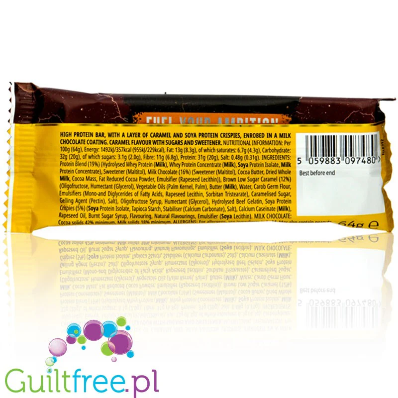MyProtein Impact Bar Caramel Nut - baton białkowy Orzechy, Karmel & Mleczna Czekolada, 20g białka & 230kcal - Image 2