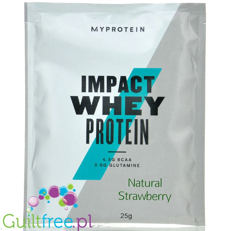 MyProtein Impact Whey Natural Strawberry - odżywka białkowa z naturalnym aromatem saszetka, Truskawka