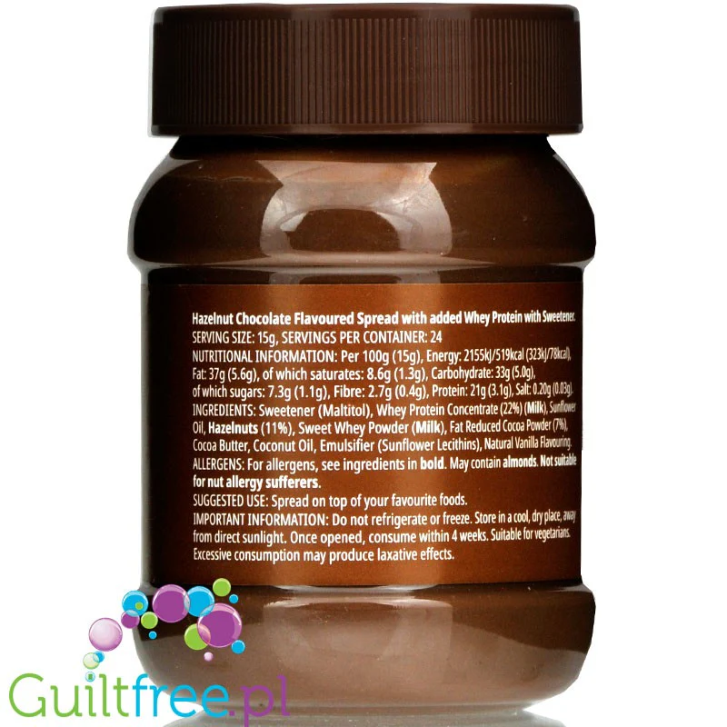MyProtein Chocolate HazelNut Spread - krem czekoladowy z białkiem WPC - Image 3
