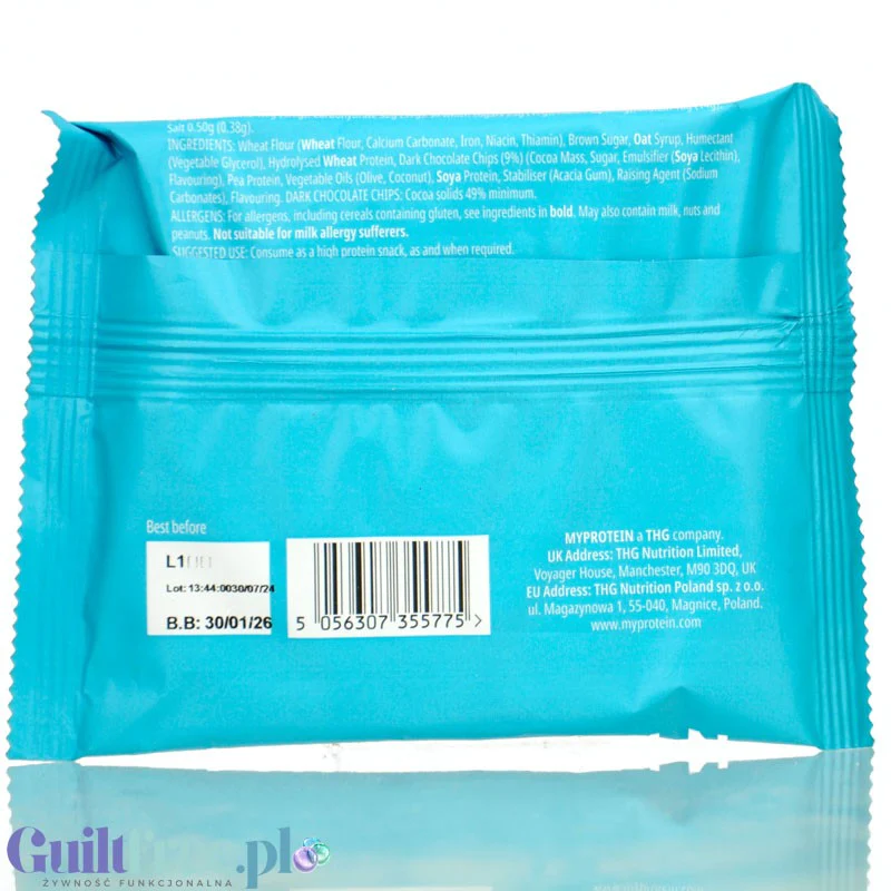 MyProtein Baked Cookie Chocolate Chip - wielkie wegańskie ciastko proteinowe 14g białka - Image 4