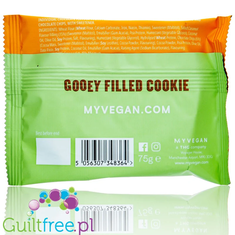 MyProtein Vegan Gooey Filled Protein Cookie Chocolate & Salted Caramel - wegańskie ciastko białkowe - Image 2