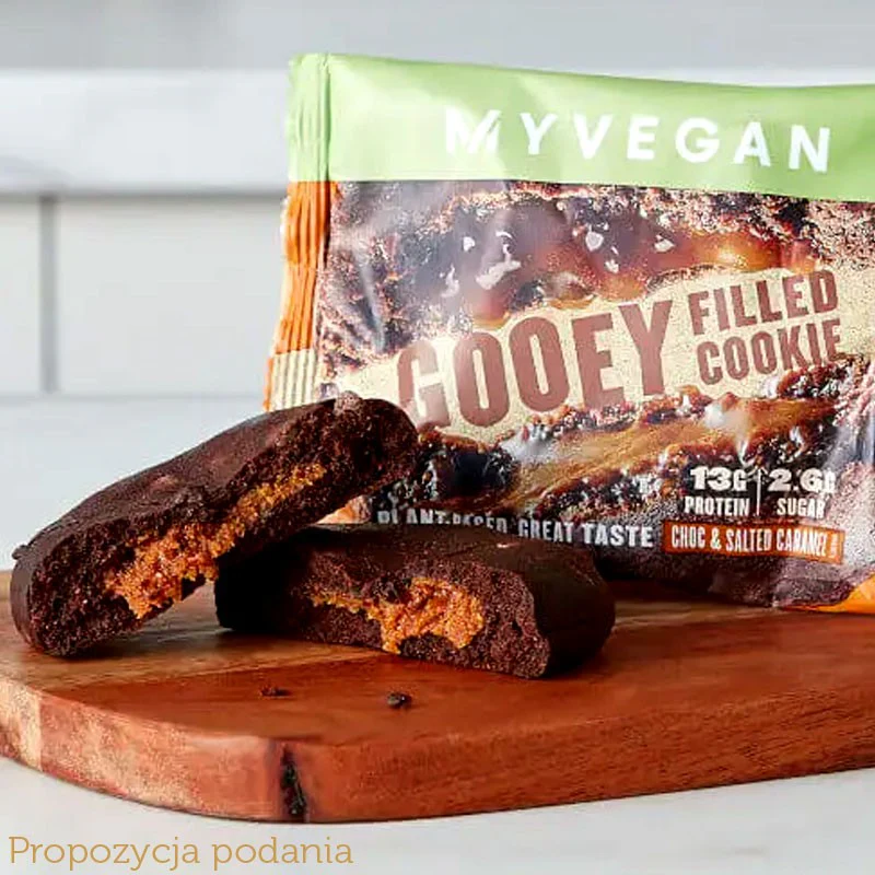 MyProtein Vegan Gooey Filled Protein Cookie Chocolate & Salted Caramel - wegańskie ciastko białkowe - Image 3