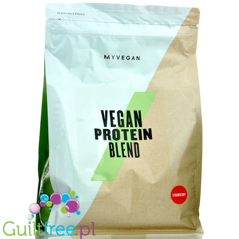 MyProtein Impact Vegan Protein Blend Strawberry 1kg - truskawkowa wegańska odżywka białkowa bez soi - Image 2