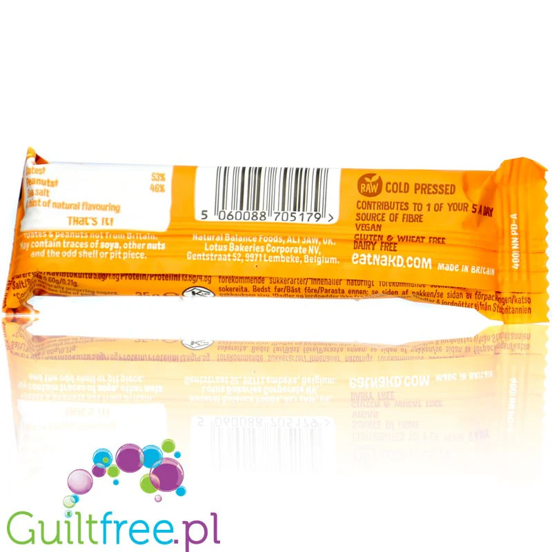 Nakd Peanut Delight Fruit & Nut Bar - wegański baton bez dodatku cukru z solonymi orzechami ziemnymi - Image 2