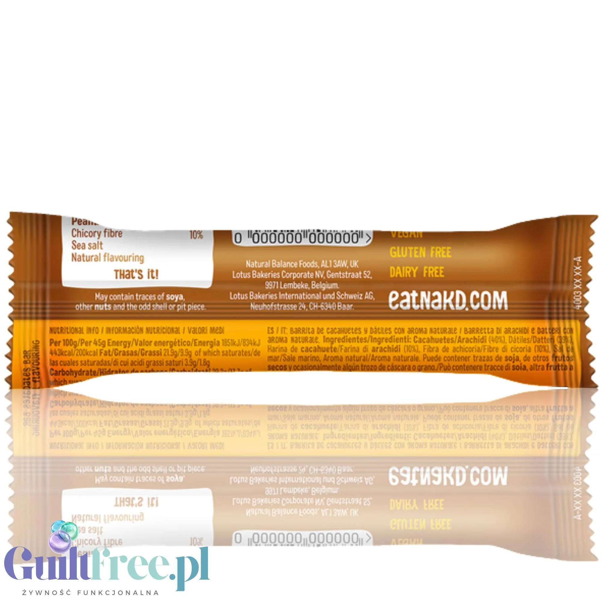 Nakd Protein Peanut Butter - wegański baton proteinowy bez dodatku cukru i słodzików - Image 2