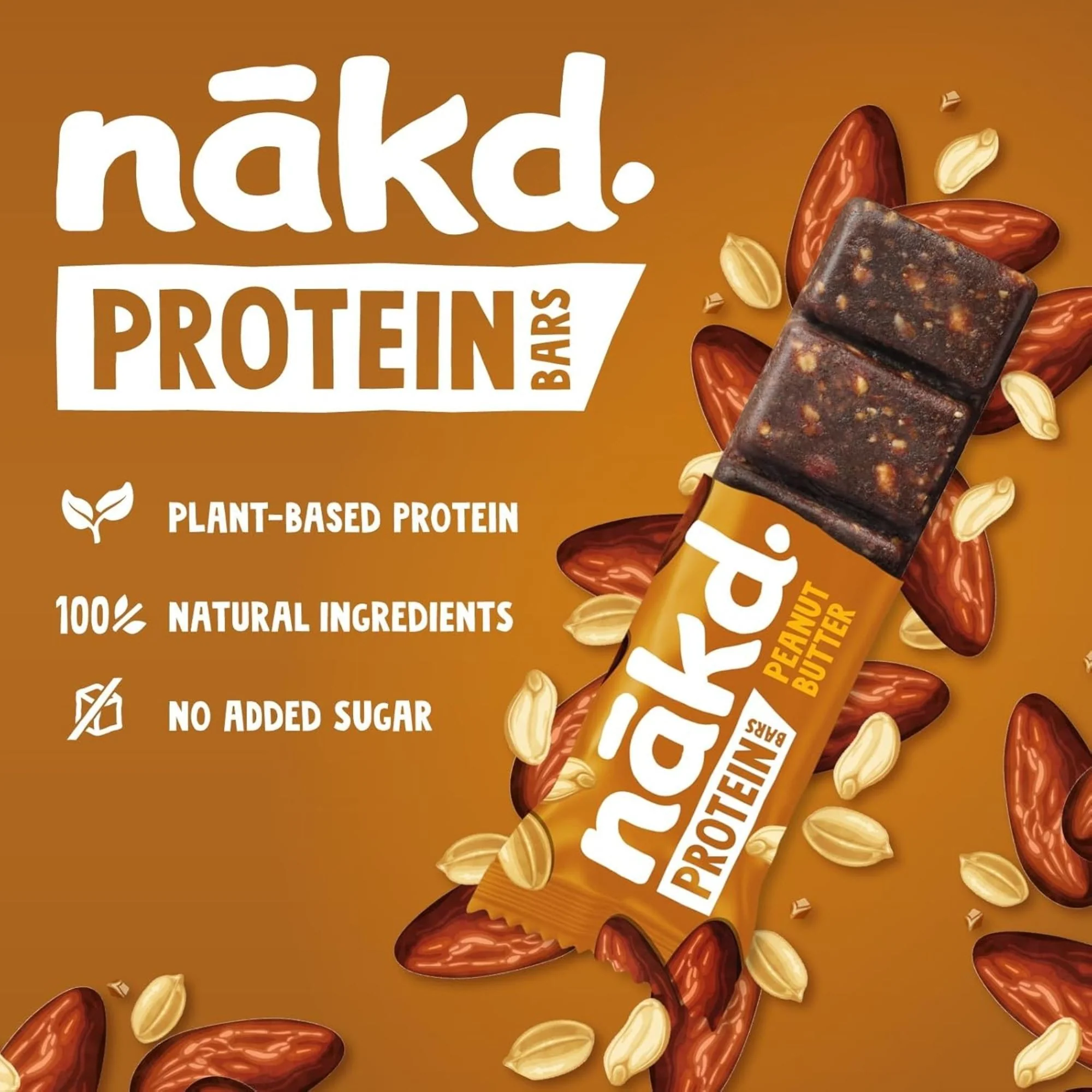 Nakd Protein Peanut Butter - wegański baton proteinowy bez dodatku cukru i słodzików - Image 4