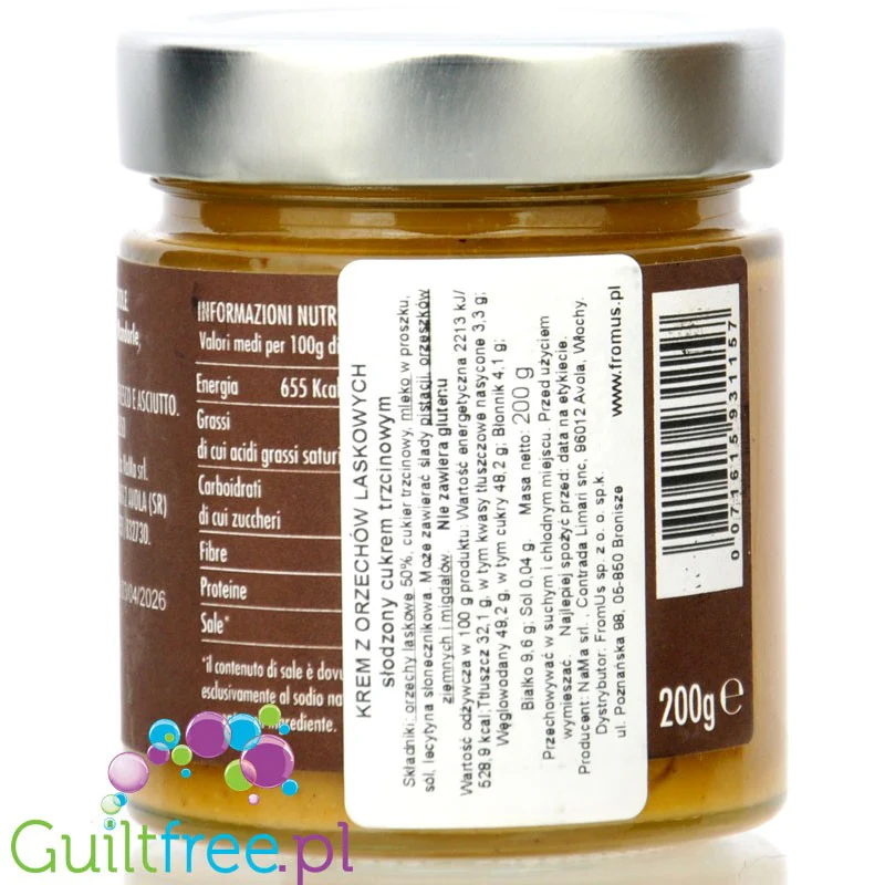 NaMa Crema Integrale di Nocciole - krem z sycylijskich orzechów laskowych 100% bez cukru - Image 2