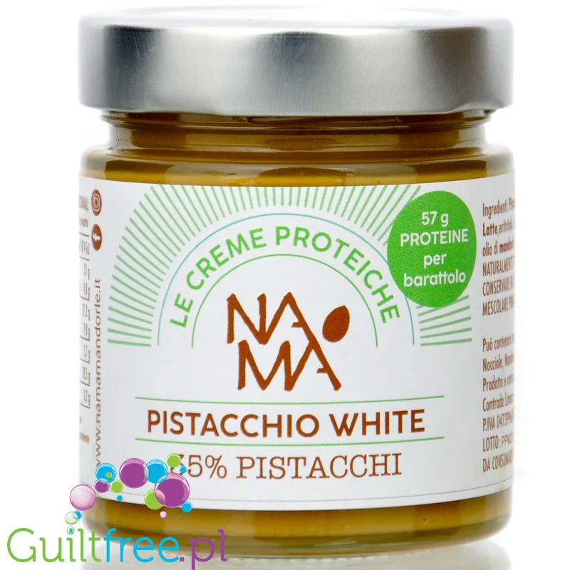 NaMa Le Creme Proteiche Pistacchio White 35% pistacji - krem proteinowy pistacjowy bez cukru z erytrolem