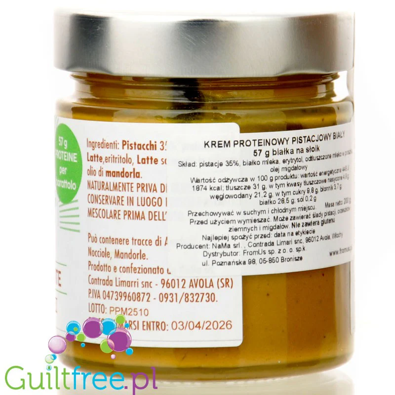 NaMa Le Creme Proteiche Pistacchio White 35% pistacji - krem proteinowy pistacjowy bez cukru z erytrolem - Image 3