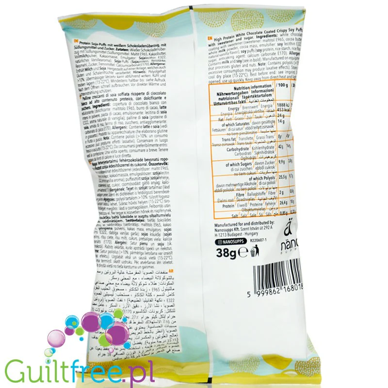 Nano Ä Protein Pops White Chocolate - chrupiące kuleczki proteinowe 10g białka w polewie z białej czekolady - Image 2