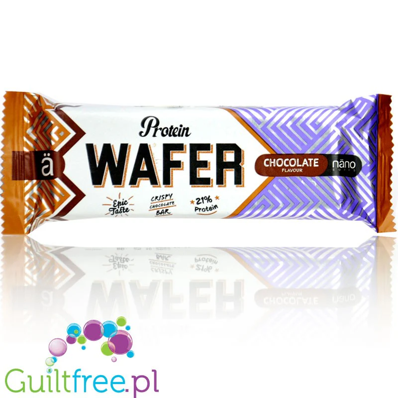 Nano Ä Protein Wafer, Chocolate - czekoladowy wafelek proteinowy w mlecznej czekoladzie bez cukru