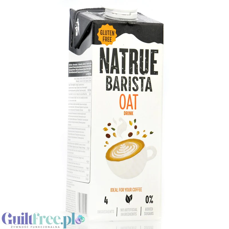 Natrue Barista Oat Drink 1L - wegański napój owsiany do kawy, bez dodatku cukru tylko 4 składniki