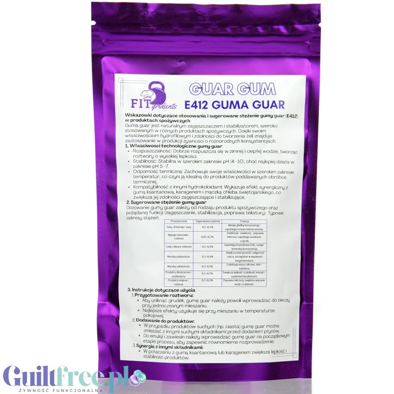 FITgridients Guma Guar E-412 100g - zagęstnik 100% bez dodatków i wypełniaczy - Image 3