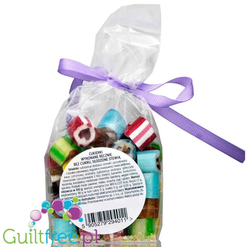 Stewiarnia naturalne cukierki bez cukru ze stewią 100g, opakowanie z wstążką - Image 2