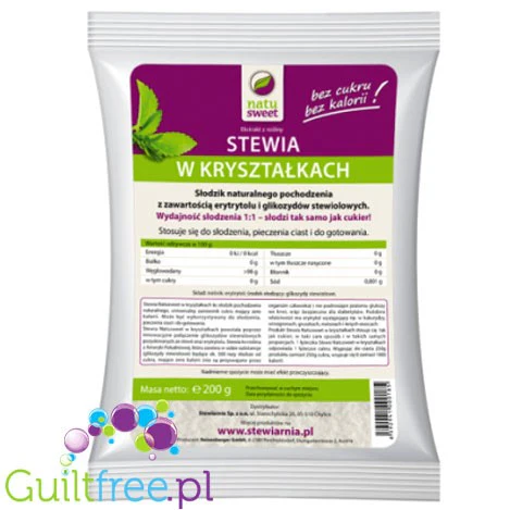 Natusweet stewia kryształki 1:1, 200g