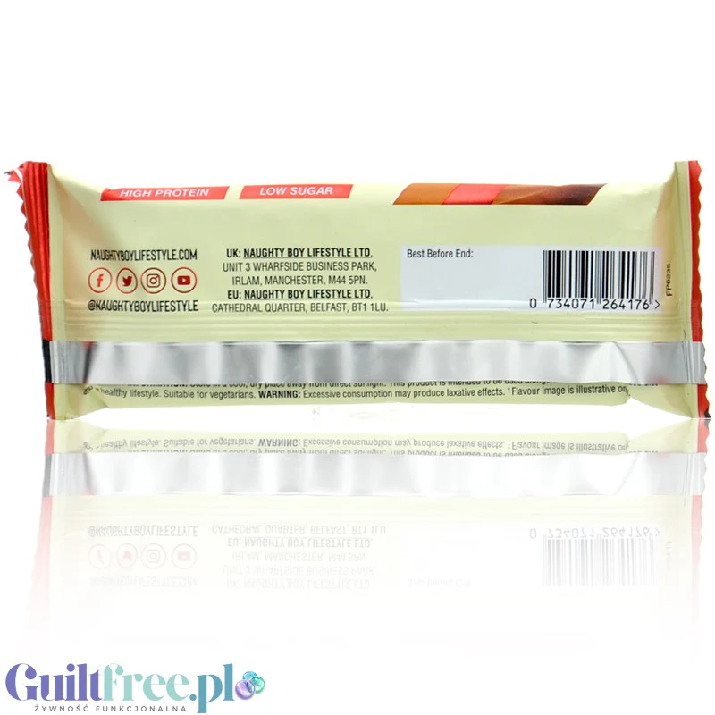 Naughty Boy Esco Protein Bar, White Chocolate Caramel Biscuit - baton 20g białka & 200kcal, smak Biała Czekolada & Spekulatius - Image 2