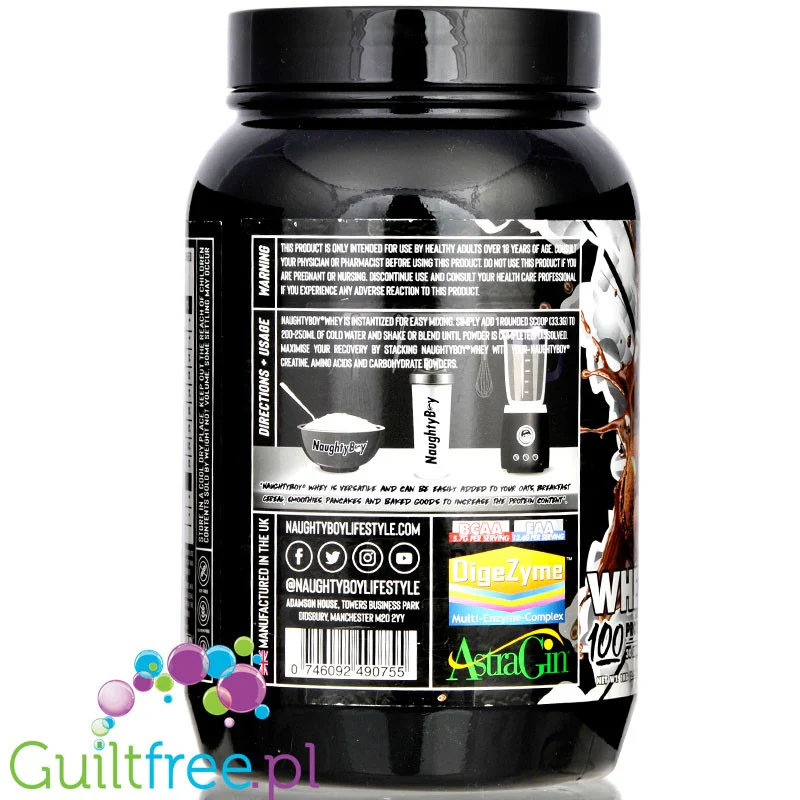 Naughty Boy Whey 100 Chocotella Ice Cream - odżywka białkowa WPI, WPC & WPH z AstraGin® i DigeZyme™ - Image 2