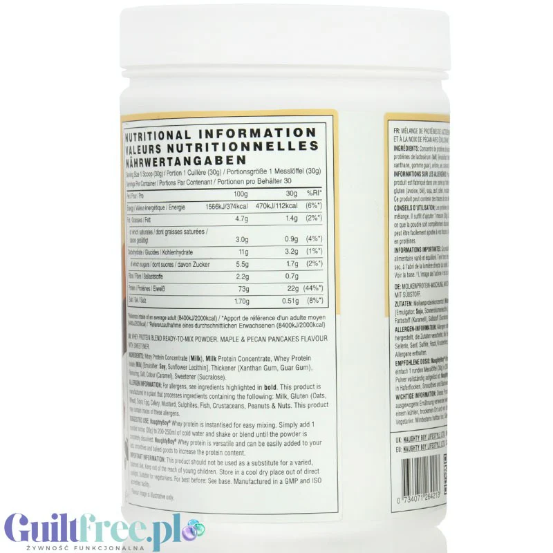 Naughty Boy Whey Pemium Protein Maple & Pecan Pancake 900g - gęsta odżywka białkowa WPI, WPC & MPC - Image 2