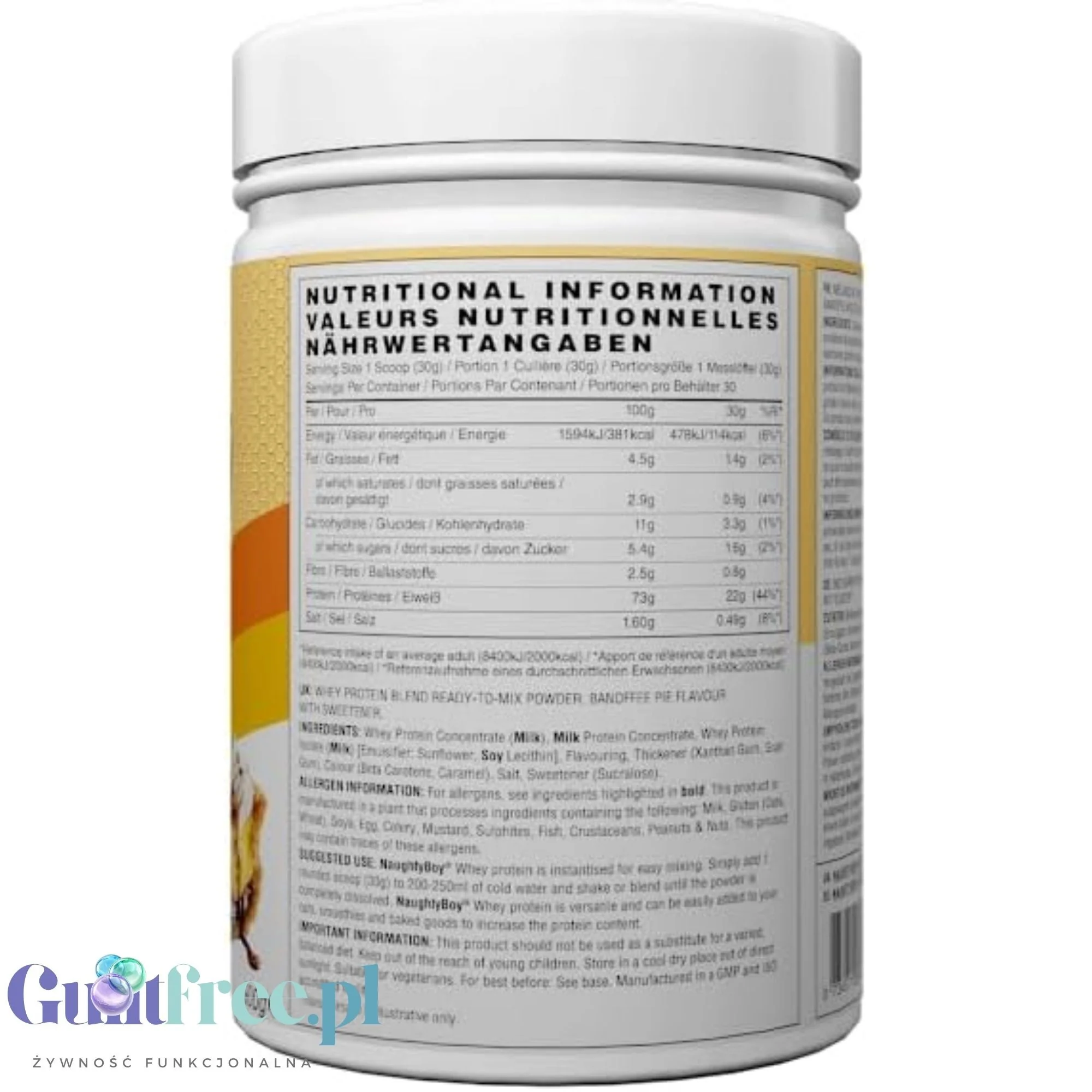 Naughty Boy Whey Premium Protein Banoffee Pie 900g - gęsta odżywka białkowa WPI, WPC & MPC - Image 3