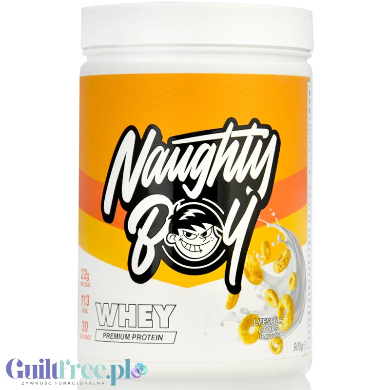 Naughty Boy Whey Premium Protein Lifestyle Loops 900g - gęsta odżywka białkowa WPI, WPC & MPC