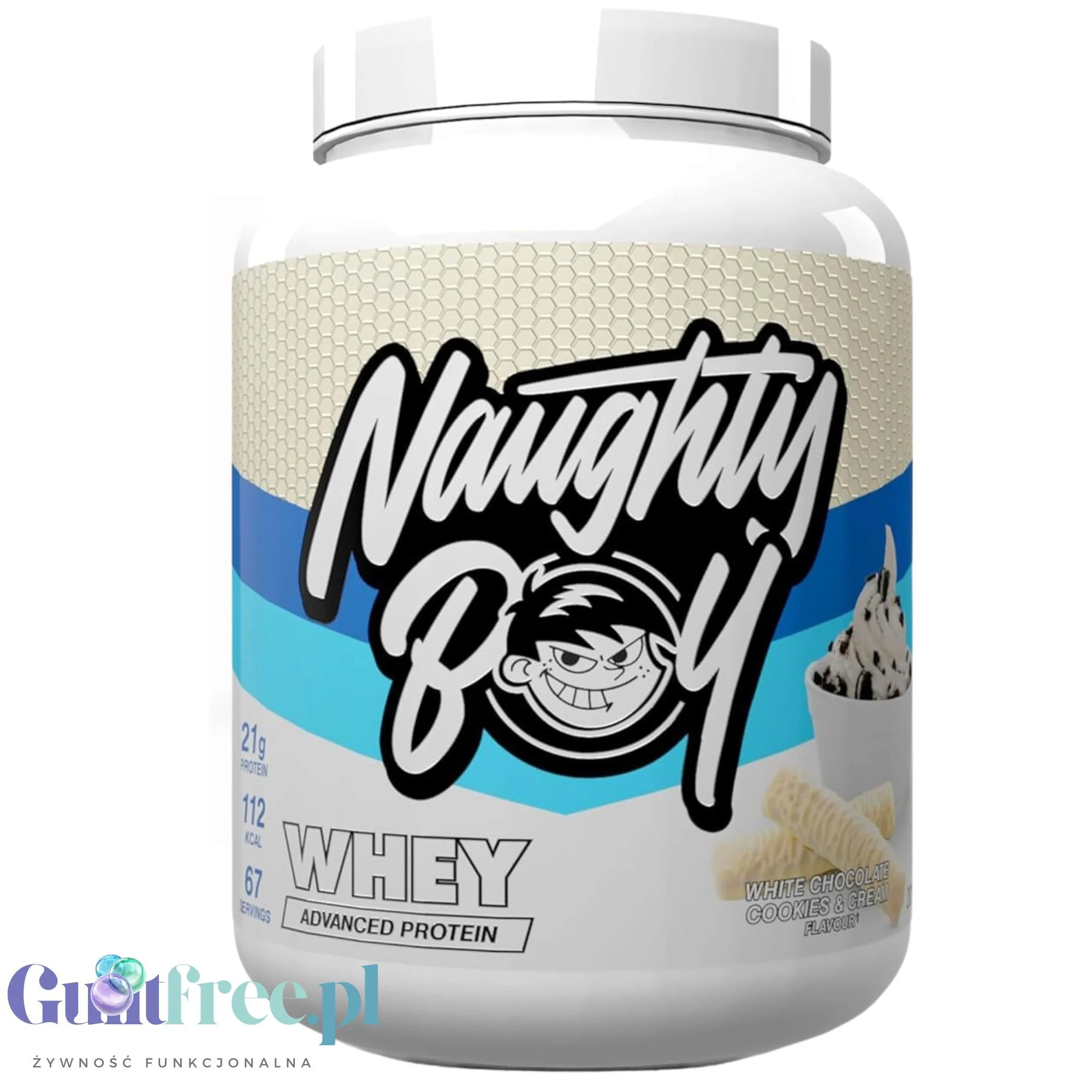 Naughty Boy Whey Premium Protein White Chocolate Cookies & Cream 2010g - gęsta odżywka białkowa