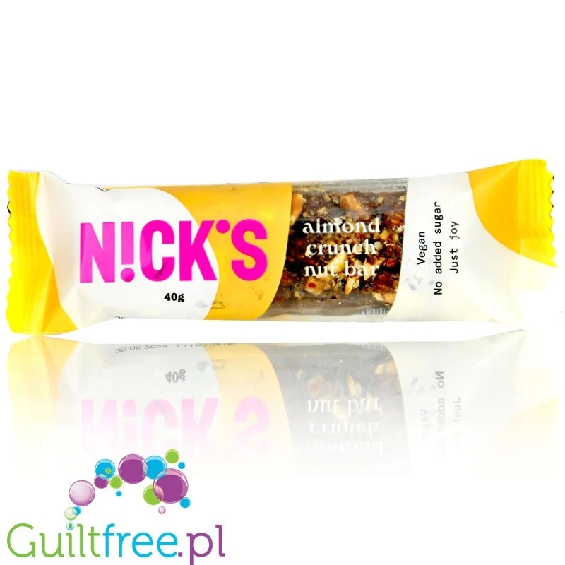 N!CK'S Nicks Almond Crunch Nut Bar - wegański baton 173kcal bez dodatku cukru ze stewią i erytrolem - Image 5