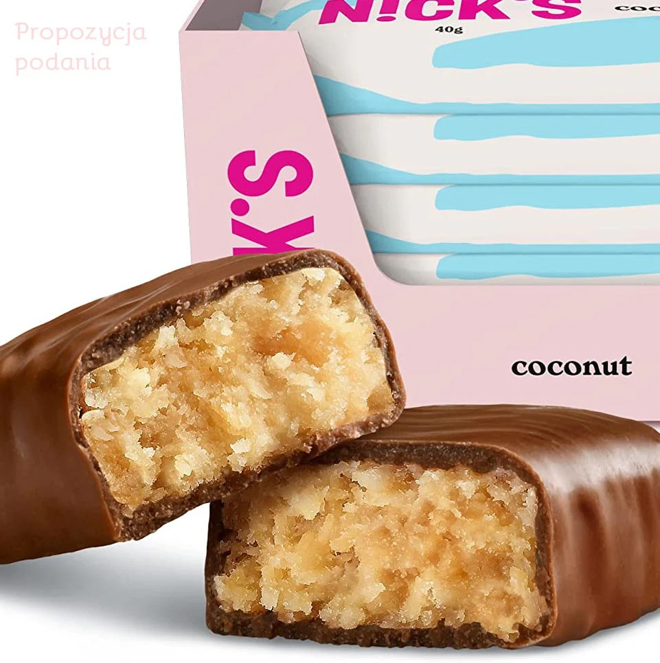 N!CK'S Nicks Coconut & Chocolate - baton bez cukru ze stewią i ksylitolem (Kokos & Mleczna Czekolada) - Image 4