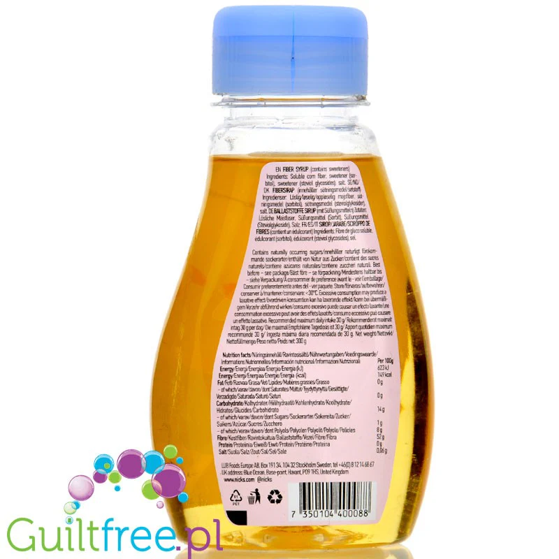 N!CK'S Nicks  Fibersirup - gęsty syrop słodzący 50% błonnika ze stewią - Image 2