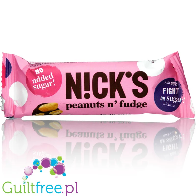 N!CK'S Nicks Peanut n' Fudge Milk Chocolate - baton bez dodatku cukru ze stewią i ksylitolem - Image 2