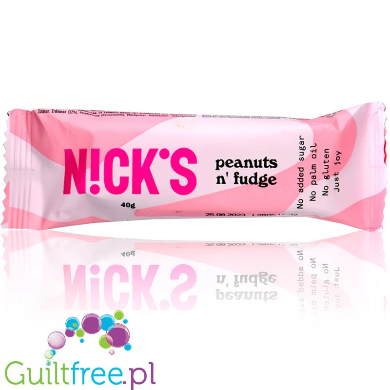 N!CK'S Nicks Peanut n' Fudge Milk Chocolate - baton bez dodatku cukru ze stewią i ksylitolem - Image 3