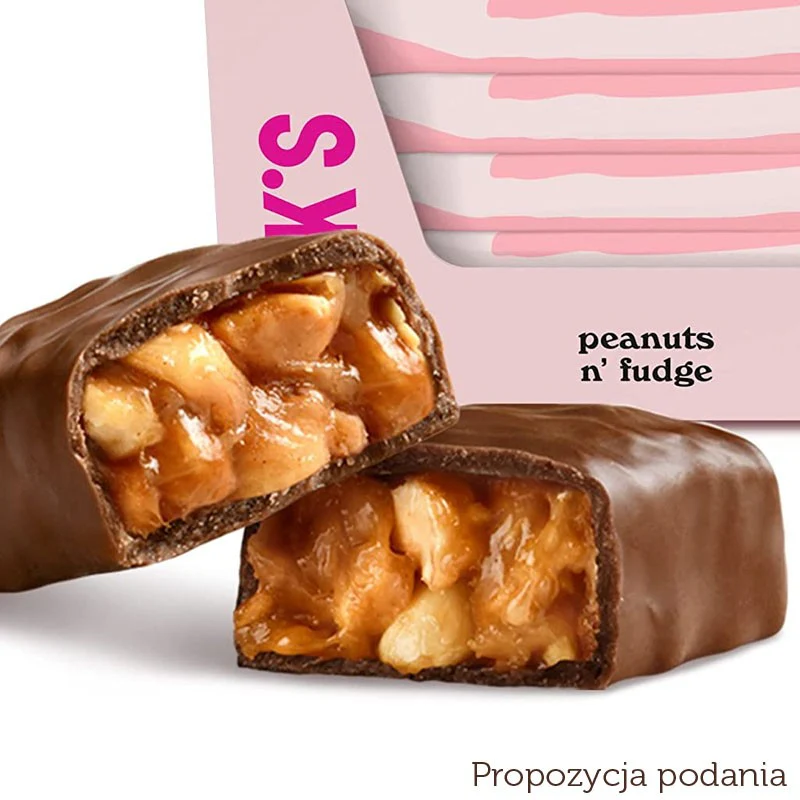 N!CK'S Nicks Peanut n' Fudge Milk Chocolate - baton bez dodatku cukru ze stewią i ksylitolem - Image 4