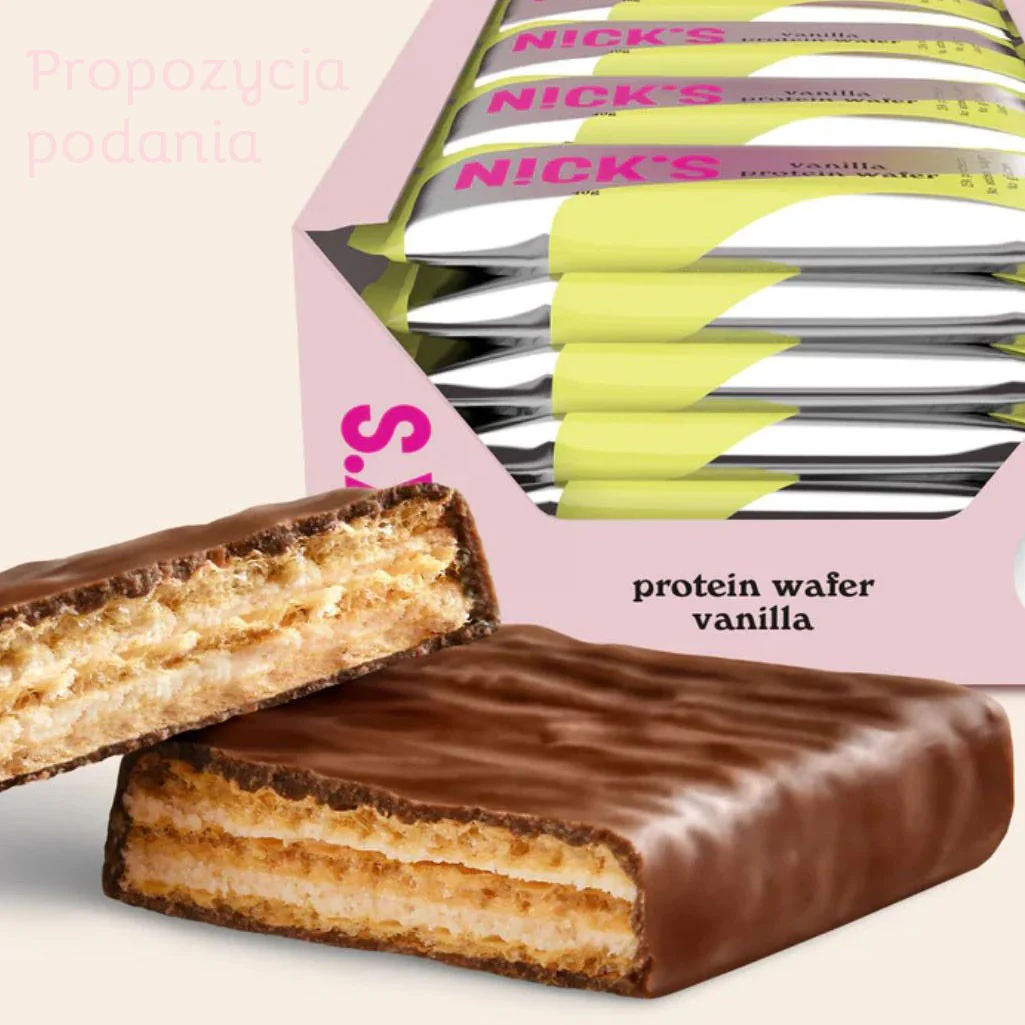 N!CK'S Nicks Protein Waffer, Vanilla - bezglutenowy wafelek proteinowy, Wanilia & Śmietanka - Image 2