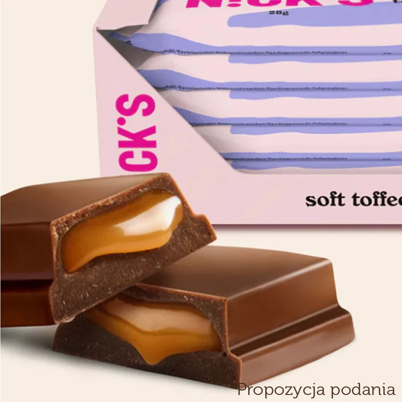 N!CK'S Nicks Soft Toffee 110kcal - czekoladka z nadzieniem karmelowym bez dodatku cukru ze stewią i erytrolem - Image 2