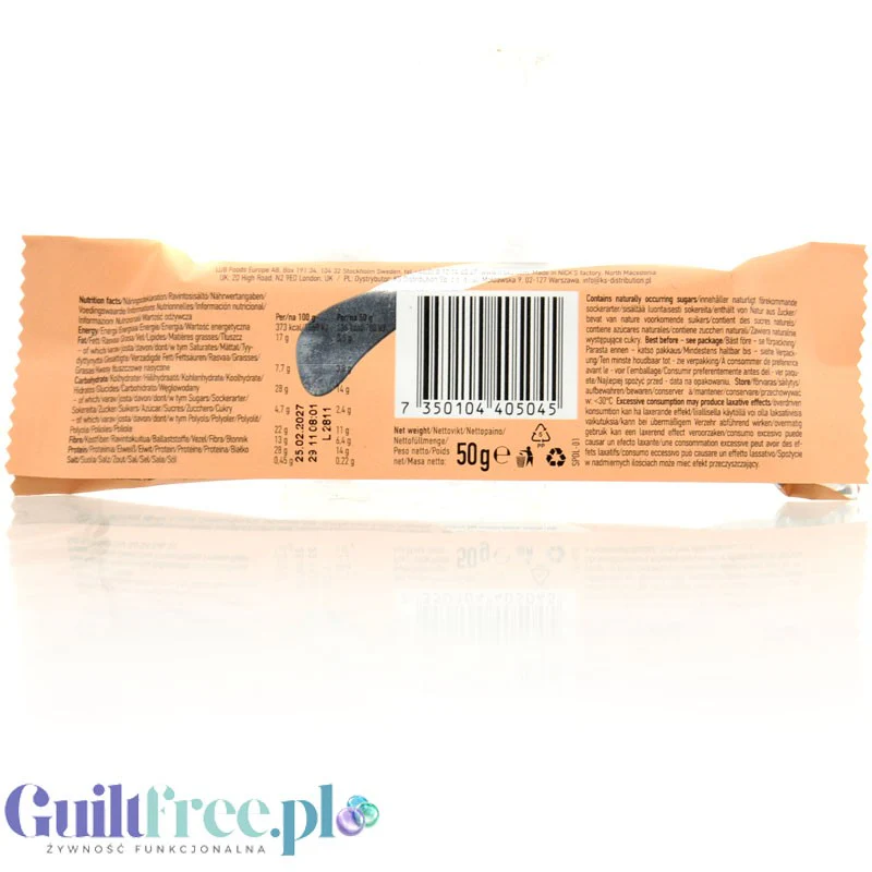 N!ck's Nicks Dulce de Leche Protein Bar - baton białkowy bez dodatku cukru z masą toffee i polewą karmelową - Image 3