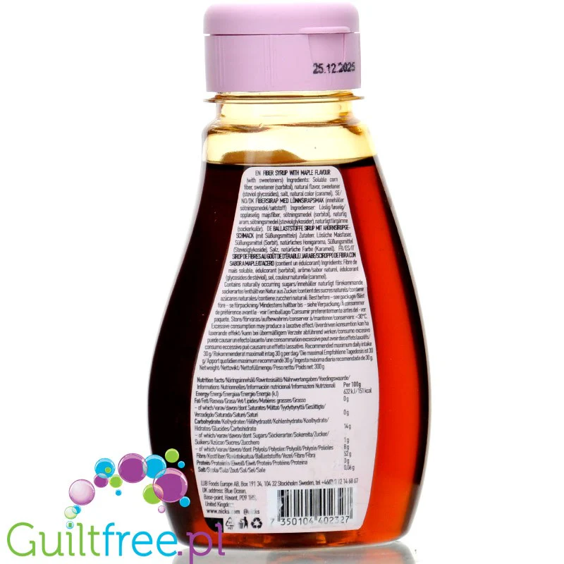 N!CK'S Nicks Maple Fiber Sirup - wegański syrop błonnikowy bez cukru ze stewią o smaku klonowym - Image 3