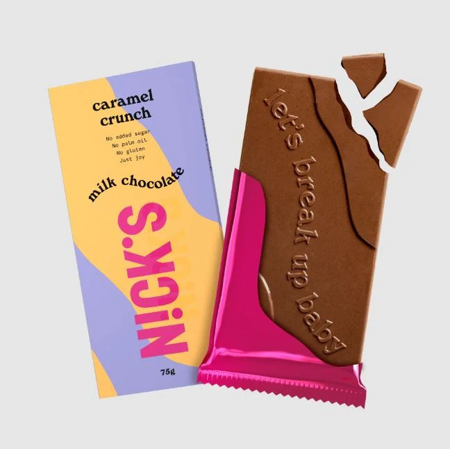 N!CK'S Nicks Milk Chocolate Caramel Crunch - mleczna czekolada z karmelem bez cukru i maltitolu ze stewią i erytrolem - Image 2