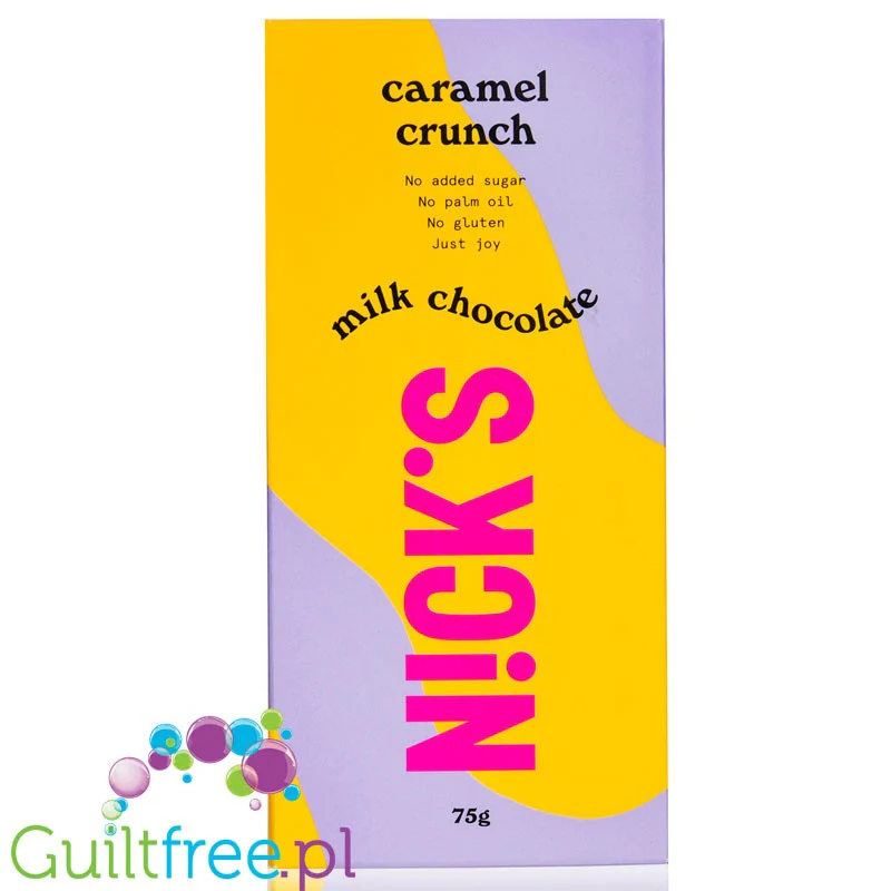 N!CK'S Nicks Milk Chocolate Caramel Crunch - mleczna czekolada z karmelem bez cukru i maltitolu ze stewią i erytrolem - Image 4