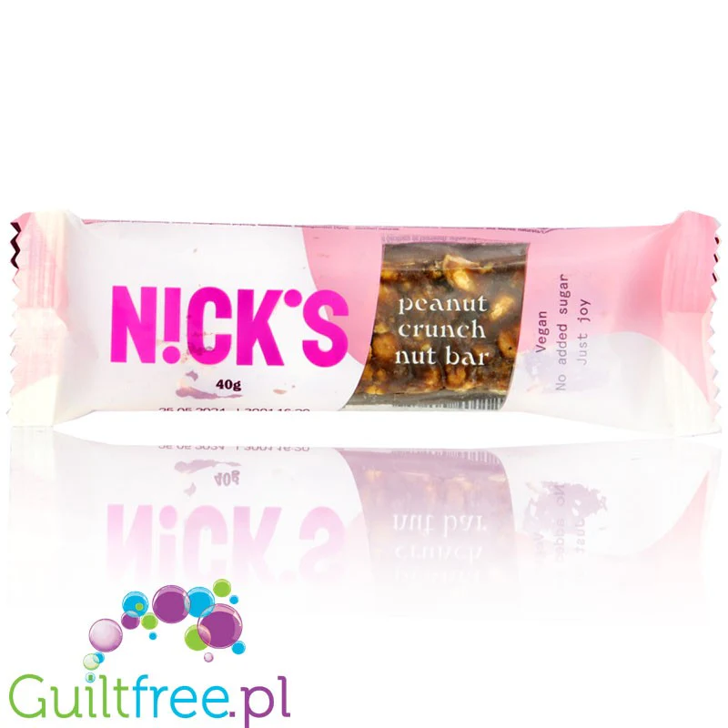 N!CK'S Nicks Peanut Crunch Nut Bar 176kcal - wegański baton bez dodatku cukru ze stewią i erytrolem - Image 2