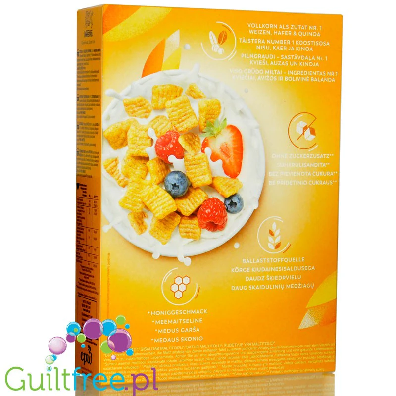 Nestle Fitness Fiber Honey - pełnoziarniste płatki śniadaniowe z komosą o smaku miodu, bez dodatku cukru - Image 3