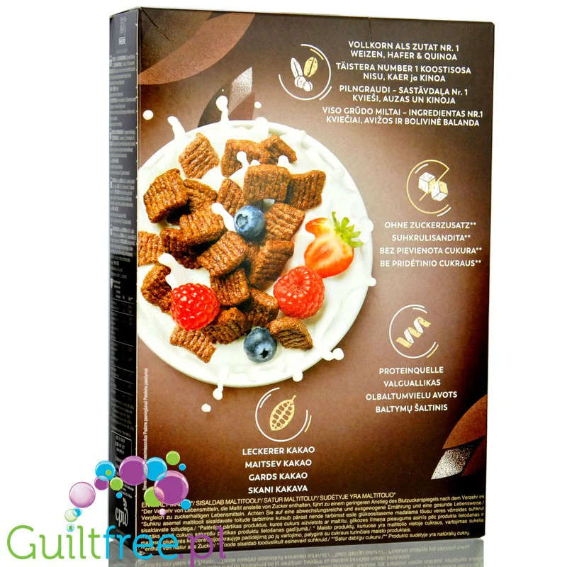 Nestle Fitness Protein Cacao - pełnoziarniste płatki śniadaniowe z komosą, bez dodatku cukru - Image 3
