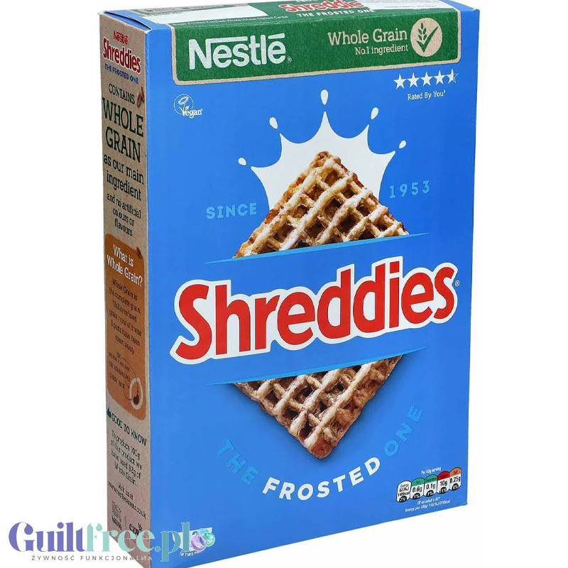 Nestle Shreddies Frosted - zawsze chrupiące pełnoziarniste płatki śniadaniowe w polewie