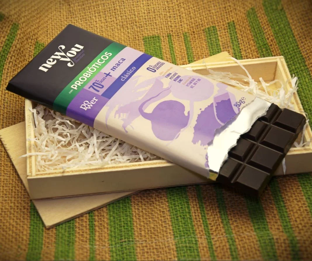 NewYou Power Chocolate 70% Maca + Probióticos - funkcjonalna czekolada bez cukru 70% kakao z probiotykami - Image 3