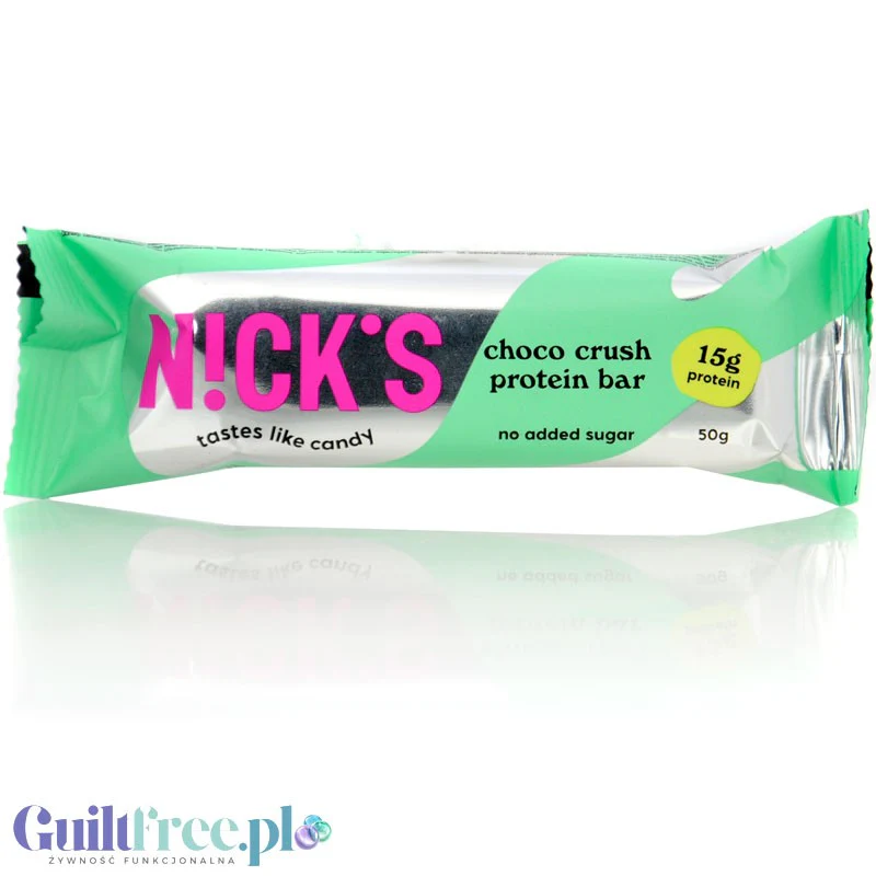 Nicks N!ck's Choco Crush Protein Bar - baton czekoladowy z kremem czekoladowym i chrupkami bez dodatku cukru 15g białka