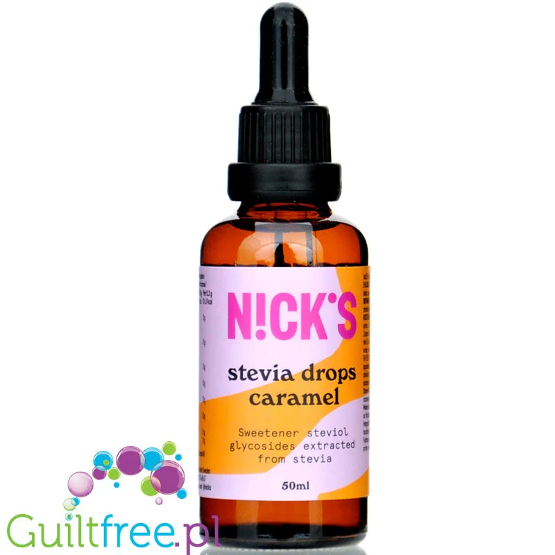 Nicks N!ck's Stevia Drops Caramel - karmelowy aromat ze stewią bez cukru i kalorii