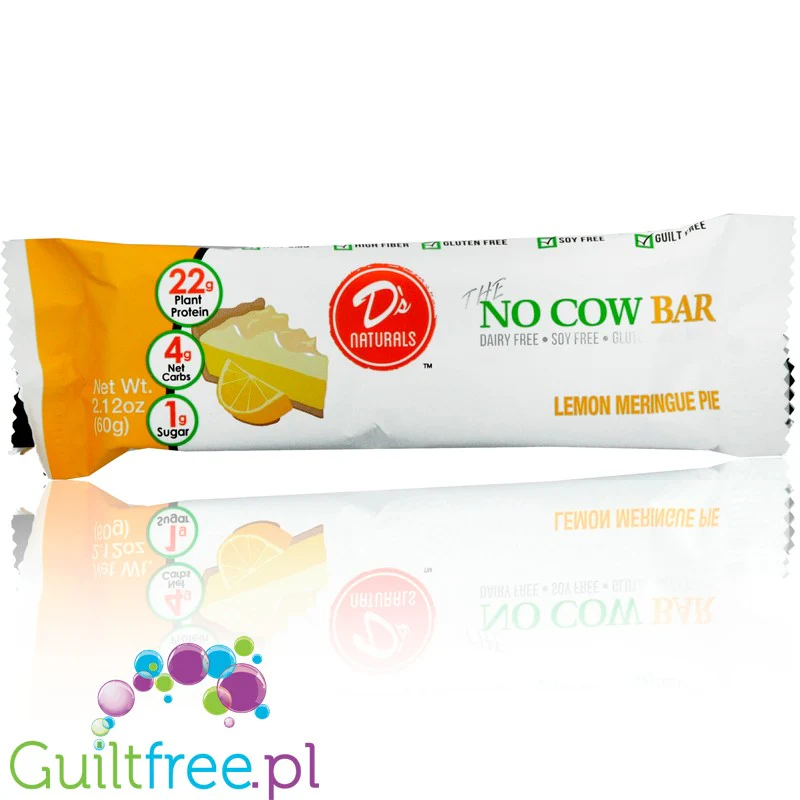 No Cow Bar, Lemon Meringue Pie wegański baton białkowy, Tarta Cytrynowa - Image 3