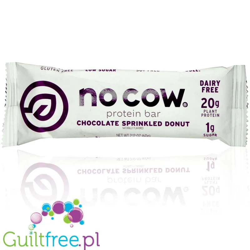 No Cow Bar Dipped, Chocolate Sprinkled Donut - wegański keto baton białkowy, 200kcal & 20g białka - Image 2